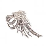 BROCHE CLIP "Gerbe" en platine 850/°° et or gris 750/°°...