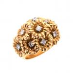 VAN CLEEF et ARPELS. BAGUE en or jaune 750/°°et platine...