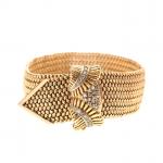 BRACELET "Ceinture" en or jaune 750/°° sertissure en or gris...