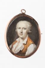 ECOLE FRANCAISE vers 1780
Portrait d'homme au gilet jaune
Aquarelle et gouache,...