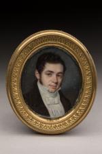 ECOLE FRANCAISE du XIXème siècle. Portrait de jeune homme en...