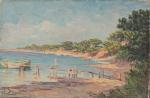 Henri-Charles ANGENIOL (1870-1959).
Bord de mer aux pins des Barques, Giens,...