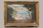 Henri-Charles ANGENIOL (1870-1959).
Sous les pins à Giens, Var, 1956.
Huile sur...