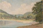 Henri-Charles ANGENIOL (1870-1959).
Bord de lac à Charavines, Isère, 1943.
Huile sur...