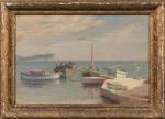 Henri-Charles ANGENIOL (1870-1959). 
En lot :
-Barques au Niel, Giens, Var,...