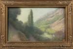 Henri-Charles ANGENIOL (1870-1959). 
En lot :
-Le vallon de Chanson. 
Pastel...