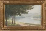 Henri-Charles ANGENIOL (1870-1959).
Bords de Saône.
Pastel sur papier.
Signé en bas à...