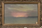 Henri-Charles ANGENIOL (1870-1959).
Coucher de soleil.
Huile sur carton.
Signé en bas à...