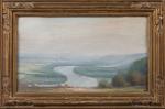 Henri-Charles ANGENIOL (1870-1959).
Le tournant du Rhône à Vérin.
Pastel sur papier.
Signé...