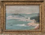 Henri-Charles ANGENIOL (1870-1959).
Temps gris au bord de mer aux environs...