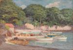 Henri-Charles ANGENIOL (1870-1959). 
En lot :
-Barques dans une crique, Le...