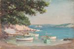 Henri-Charles ANGENIOL (1870-1959). 
En lot :
-Barques dans une crique, Le...