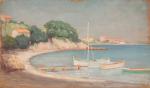 Henri-Charles ANGENIOL (1870-1959). 
En lot :
-Barque en bord de mer,...