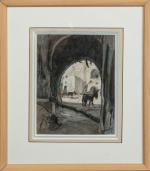 Henri Jean PONTOY (1888-1968).
Les petits ânes sous l'arche.
Pastel sur papier.
Signé...