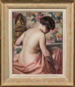 Alexandre François BONNARDEL (1867-1942).
Femme nue assise enlevant une robe en...