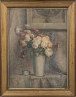 Francisque GUILLERMIN (1878-1947).
Vase de roses.
Huile sur panneau.
Signé en bas à...