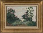 Eugène BROUILLARD (1870-1950).
Lilas au colombier.
Huile sur carton.
Signé en bas à...