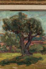 Jean PESKE (1870-1949).
Paysage à l'olivier.
Huile sur panneau.
Signé en bas à...