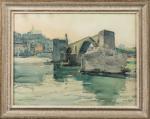 Louis-Agricol MONTAGNE (1876-1960).
Le pont Saint-Bénézet, Avignon.
Aquarelle sur papier.
Signé en bas...