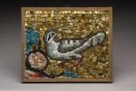 Alberto Melano
Panneau à décor d'oiseau en mosaïque polychrome. Marqué au...