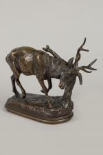 Alfred Louis Barye (1839-1995)
« Cerf à la branche »
Sujet en...