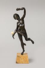 « Femme nue aux lauriers »
Sujet en bronze à patine...