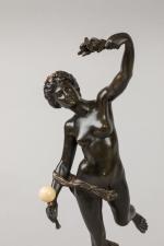 « Femme nue aux lauriers »
Sujet en bronze à patine...