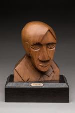 « Picasso »
Sculpture style cubiste en bois naturel sur socle...