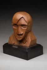 « Picasso »
Sculpture style cubiste en bois naturel sur socle...