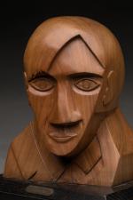 « Picasso »
Sculpture style cubiste en bois naturel sur socle...