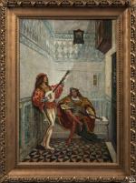 Alfred BELLET DU POIZAT (1823-1883).
Les ménestrels, 1863.
Huile sur toile.
Signé et...