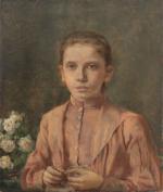 Emile HOETERICKX (1858-1923).
Portrait de jeune fille, 1889.
Huile sur toile.
Signé et...