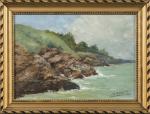 Charles LUDIN (1867-1949).
En pendant :
-Bord de mer, 1931.
Huile sur carton.
Signé...