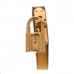 HERMES Paris - "Cadenas"-  MONTRE en métal doré, cadran...