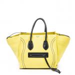 CELINE - SAC modèle "Phantom" MM en toile jaune et...