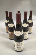 6 bouteilles Bourgogne rouge comprenant:
1 bouteille de Pommard 1997 Pruniers-Dany...