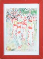 Roger BRAVARD (1923-2015). " Les danseurs basques, 1999 ". Crayon...