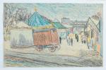 Roger BRAVARD (1923-2015). " Fête Forraine, 1945 ". Crayons de...