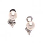 Paire de CLIPS d'OREILLES en or gris 750/°° ornés chacun...