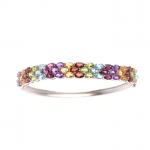 BRACELET en argent 925/°° tutti frutti alternant des pierres multicolores....