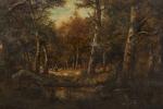 Camille MAGNUS (1853 - 1894)
Boissière en forêt.
Huile sur toile.
Signé en...