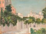 Henri-Charles ANGENIOL (1870-1959). 
En lot :
-Rue à Taormine, Sicile.
Huile sur...