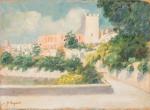 Henri-Charles ANGENIOL (1870-1959). 
En lot :
-Rue à Taormine, Sicile.
Huile sur...