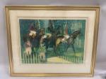 Camille HILAIRE (1916-2004), "Cavaliers", lithographie signée en bas à droite...