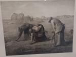 Paire de gravures  d'ap. Jean François  MILLET "L'angélus...