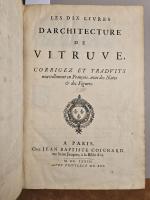 VITRUVE. Les dix livres d'architecture, corrigez et traduits nouvellement en...