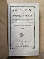 VOLTAIRE]. Questions sur l'Encyclopédie. Genève, 1777. 6 vol. in-8, veau...