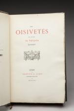 Nizier du PUITSPELU. "Les Vieilleries lyonnaise", 1927 ; "Les oisivetés",...