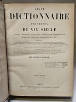 Larousse. Dictionnaire universel du XIXème siècle. 17 vol. fort in-folio,...