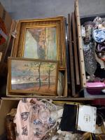 Palette de trois cartons brocante dont VERRERIE, verres, coupes en...